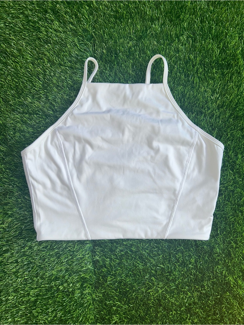BuffBunny White High Neck Sports Bra Top